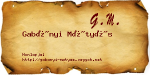 Gabányi Mátyás névjegykártya