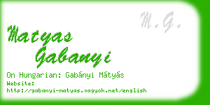 matyas gabanyi business card