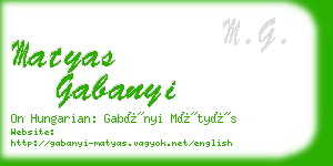 matyas gabanyi business card